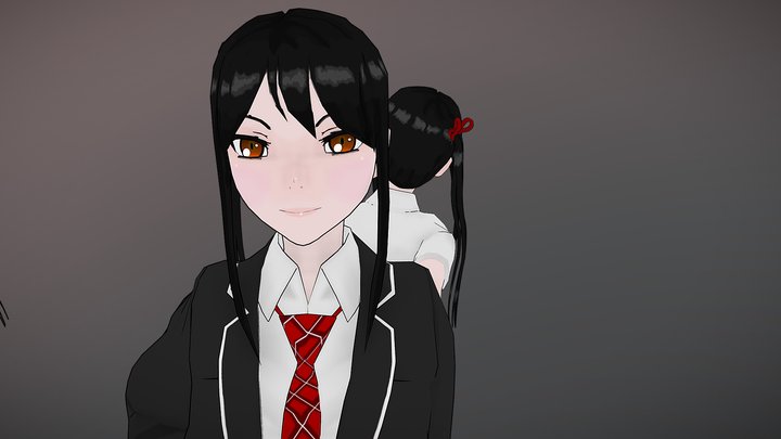 Anime School Girl 3D Model