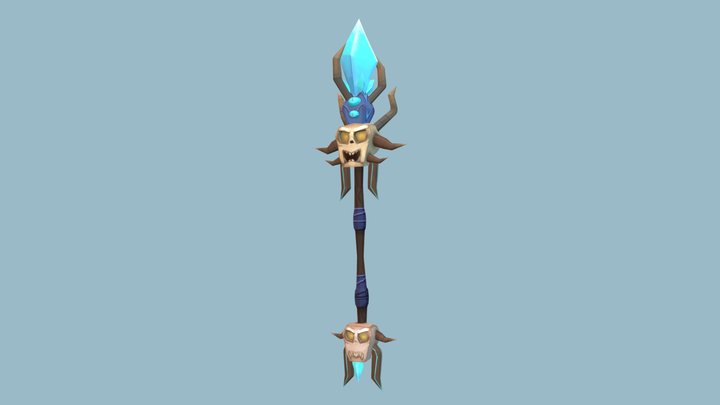 Staff - Blue crystal 3D Model