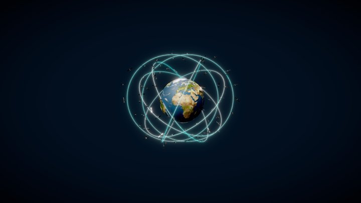 Satellites Animation 4 3D Model