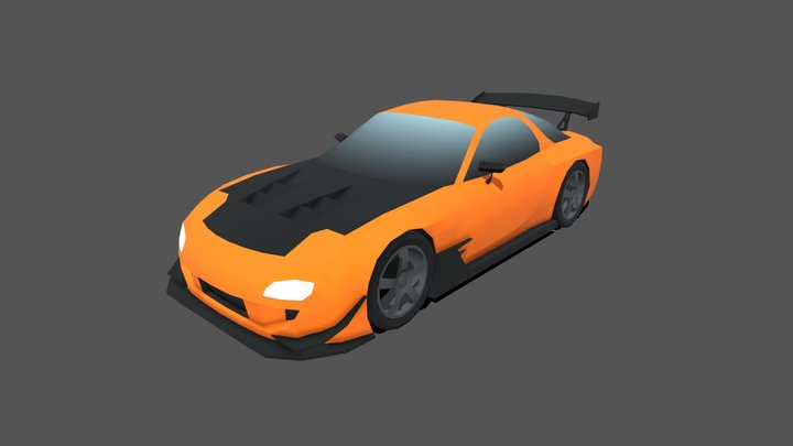 Lowpoly Stylized RX-7 (Free) 3D Model