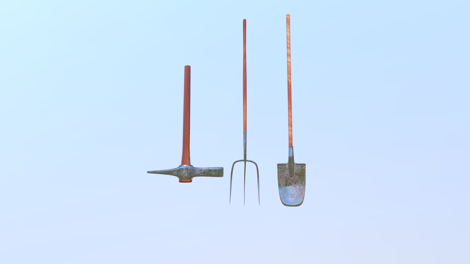 3D model Yard Tools - This is a 3D model of the Yard Tools. The 3D model is about a few lights.