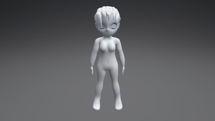 Stylized Female Model Base (WIP) 3D Model