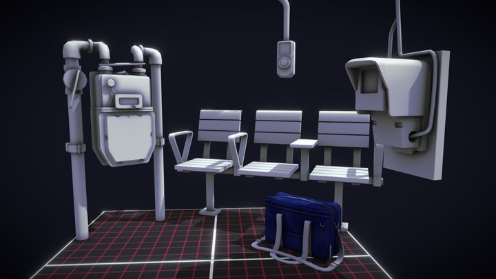 5 Diorama Props 3D Model