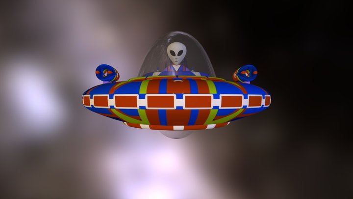 Retro Style Toy UFO 3D Model