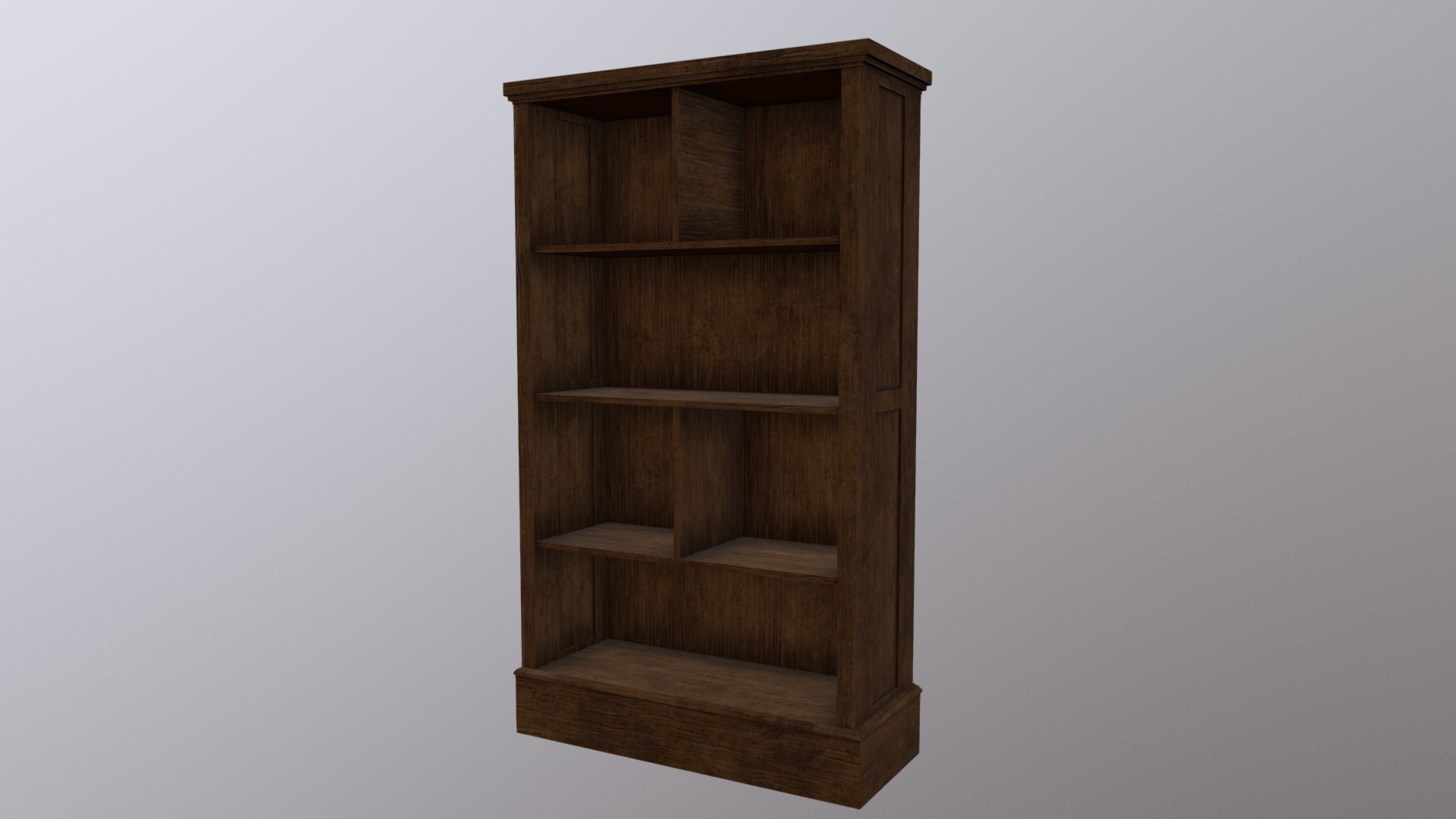 3D model Walnut Wooden Shelf - This is a 3D model of the Walnut Wooden Shelf. The 3D model is about a wooden shelf with books.