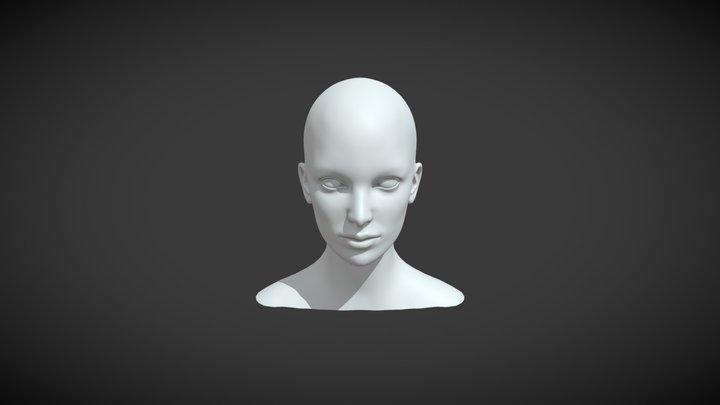 Female Head Realistic Base Mesh 3D Model 3D Model