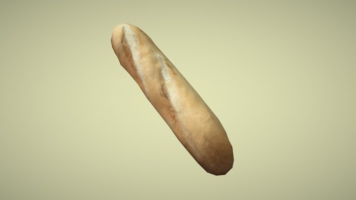 Low poly baguette asset 3D Model