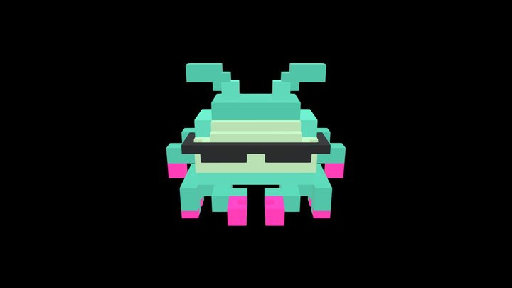Crab Invader #001 by @NFT INVADERZ 3D Model