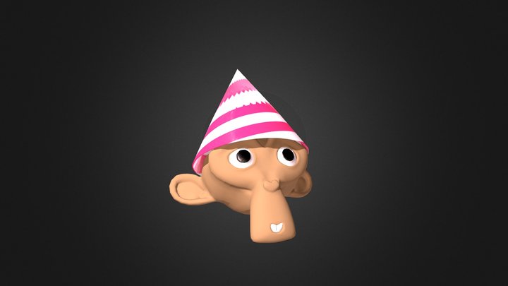 Monkey with a Hat 3D Model