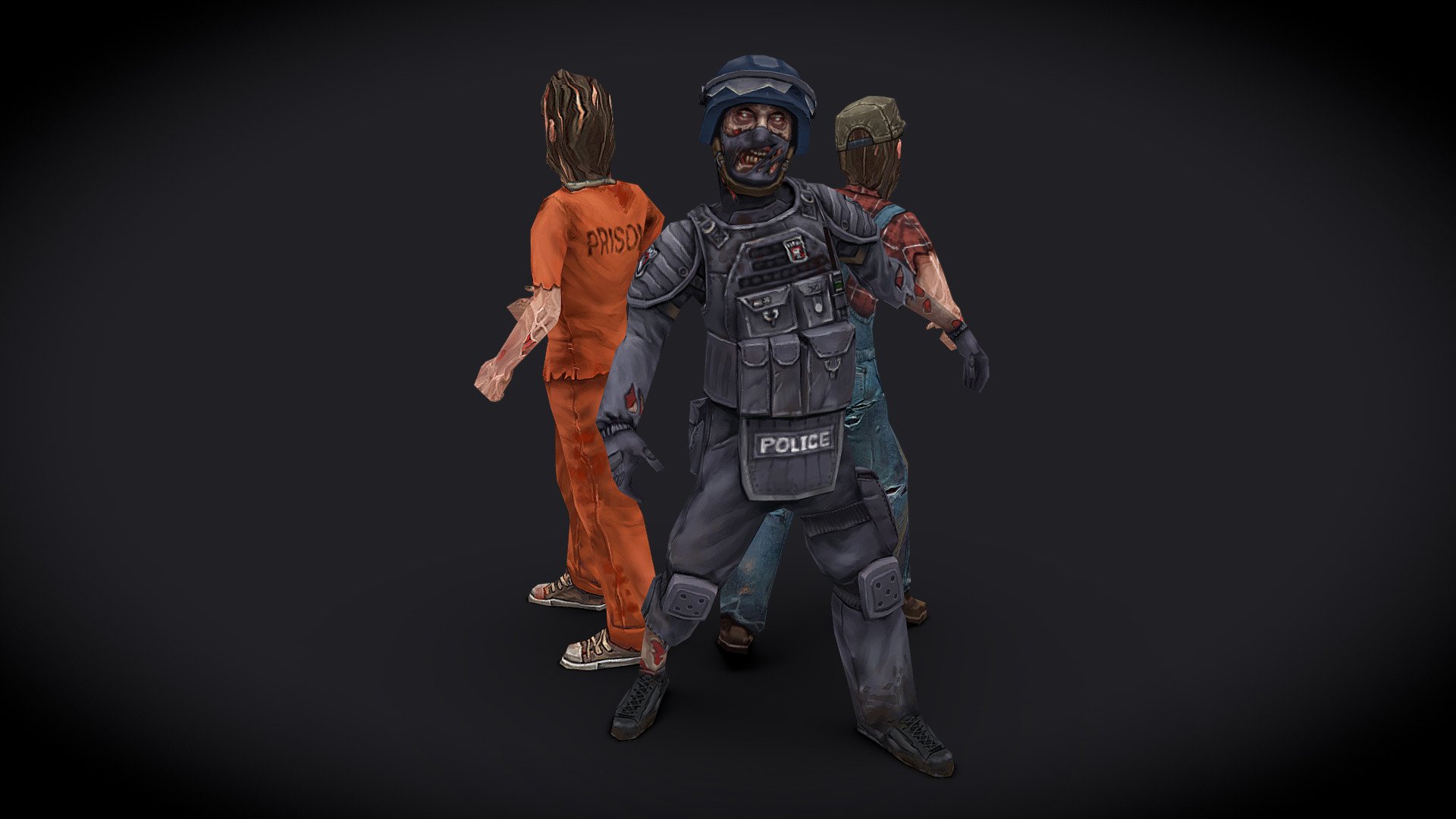 Zombie walker skin variations 3D model by farart [e277f8e] Sketchfab
