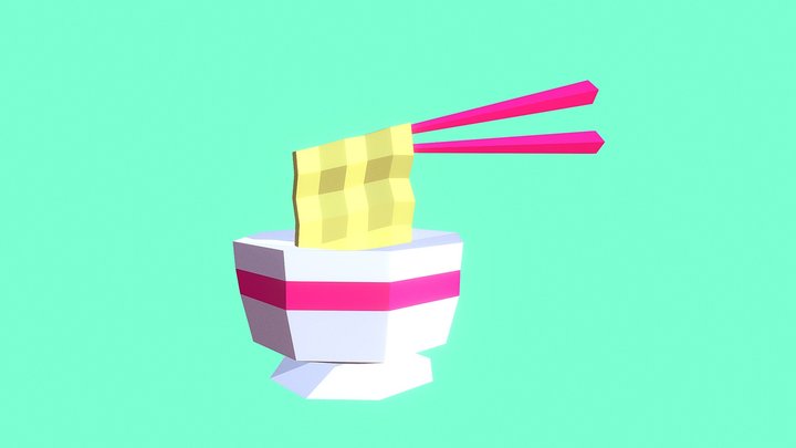 Low poly Noodlebowl 3D Model