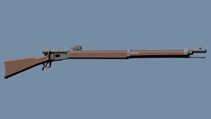 Low-Poly Vetterli M78 Rifle – Kostenloses 3D-Modell STL