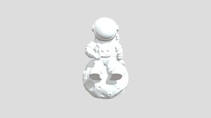 Astronaut on the moon 3D Model