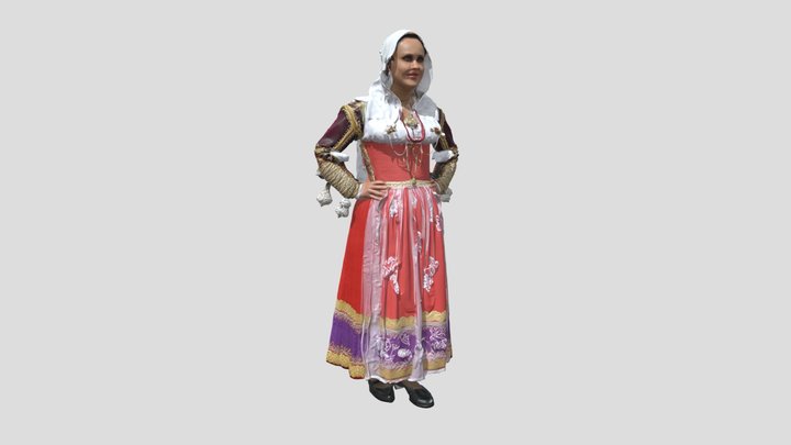 Costume tradizionale Femminile di Ittiri 3D Model