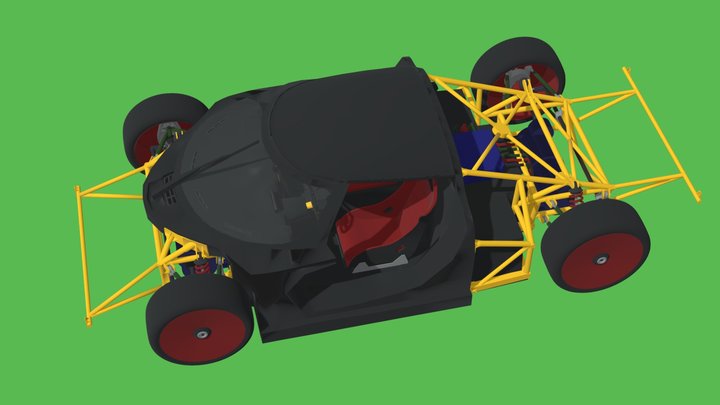 Construct of the electric car Dubina Evo 3D Model
