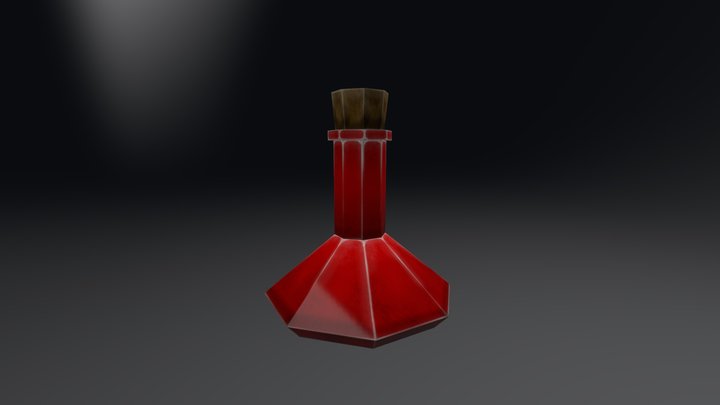Hand painted potion bottle 3D Model