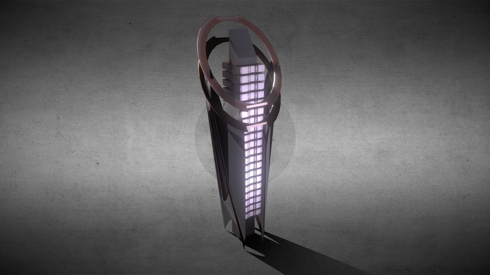 3D model Sci-Fi building_88 - This is a 3D model of the Sci-Fi building_88. The 3D model is about a close-up of a shoe.