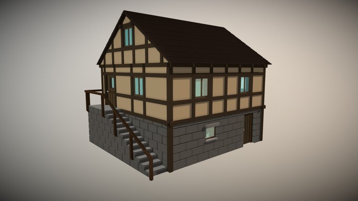 Medieval House 01 Detailed 3D Model
