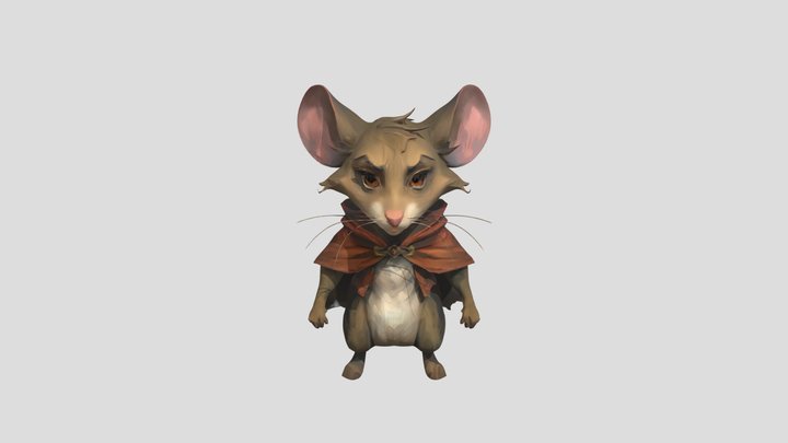 Standing mouse in a cloak 3D Model