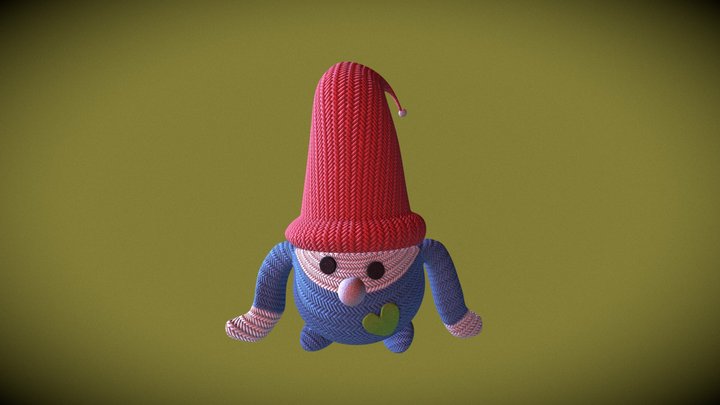 Christmas gnome peluche 3D Model
