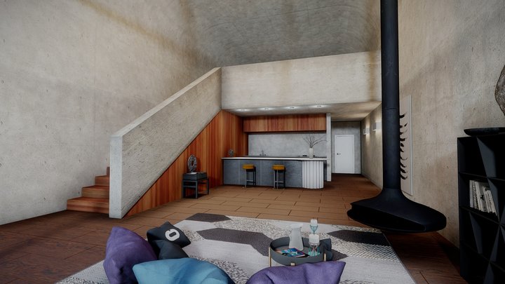 Brutalist Loft – Gratis 3D-model STL