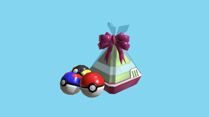 Special Gift and Pokéballs 3D Model