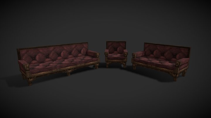 Antique Sofa 3D Model