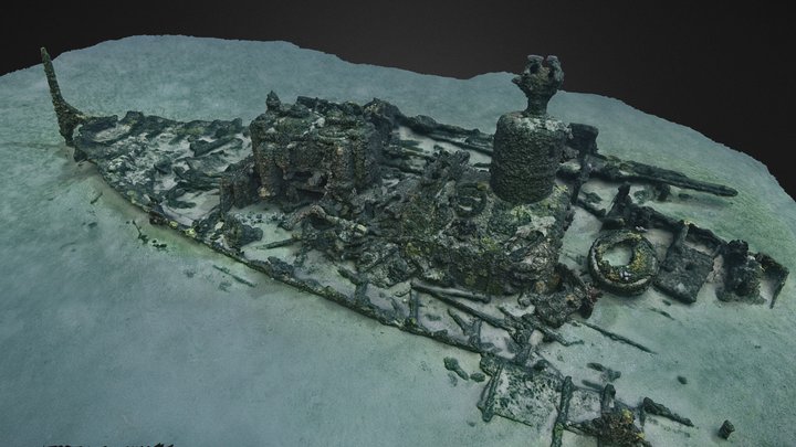 SS Bonnie Dundee (1877-1879) Shipwreck (Stern) 3D Model