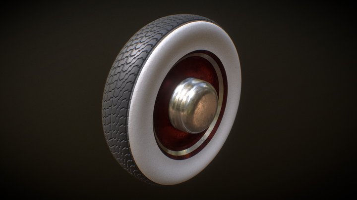 Vintage Race Car Tire 3D Model