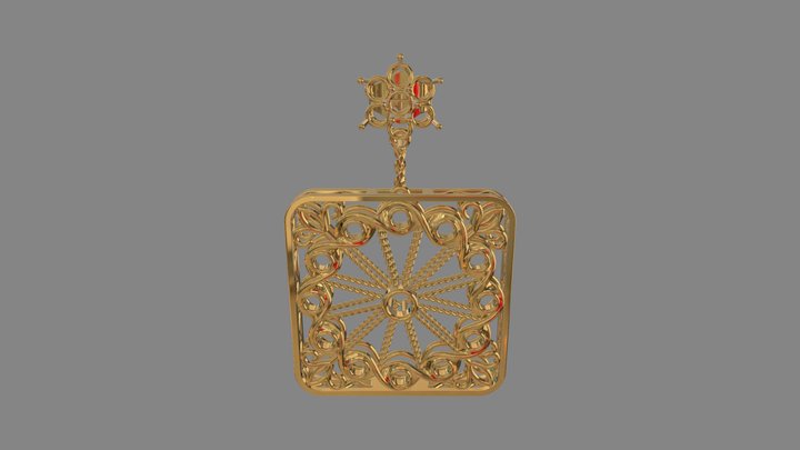 Creative Square Earring 3D Model
