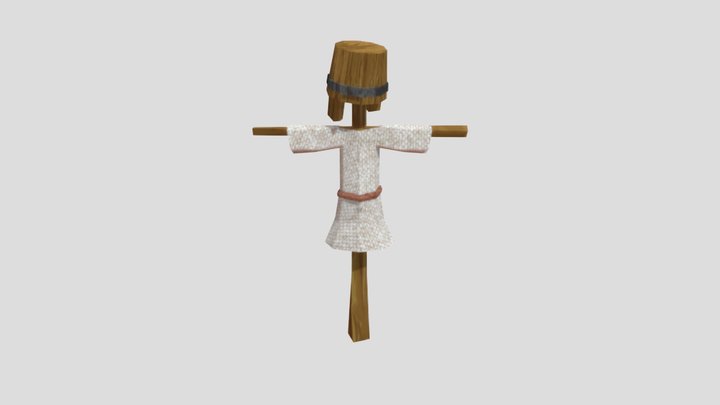 Low poly scarecrow 3D Model