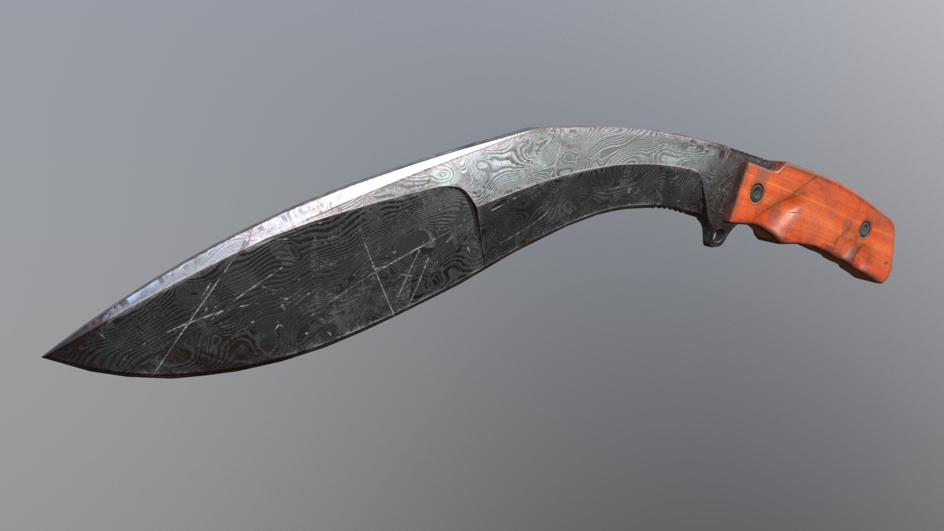 knife fox extreme tactical KUKRI low poly damask