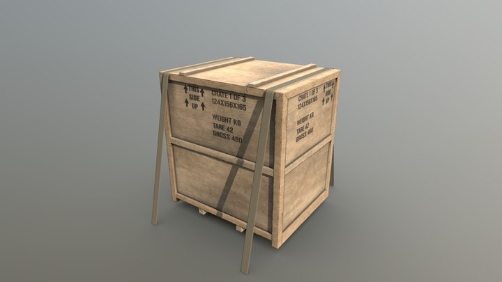 a cargo crate with straps 3D Model