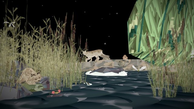 Lynx Family from Shelter 2 3D Model