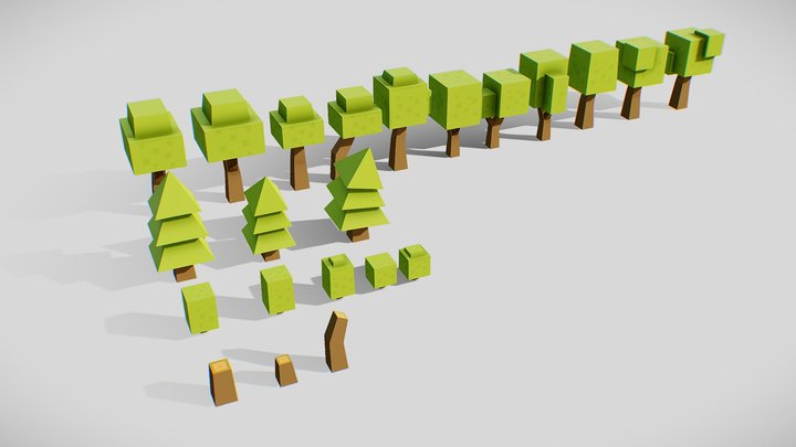 TREE TOON Low Poly 3D Model