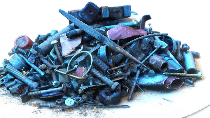 Pile of Scrap Metal, tools, rubbish, garbage 3D Model