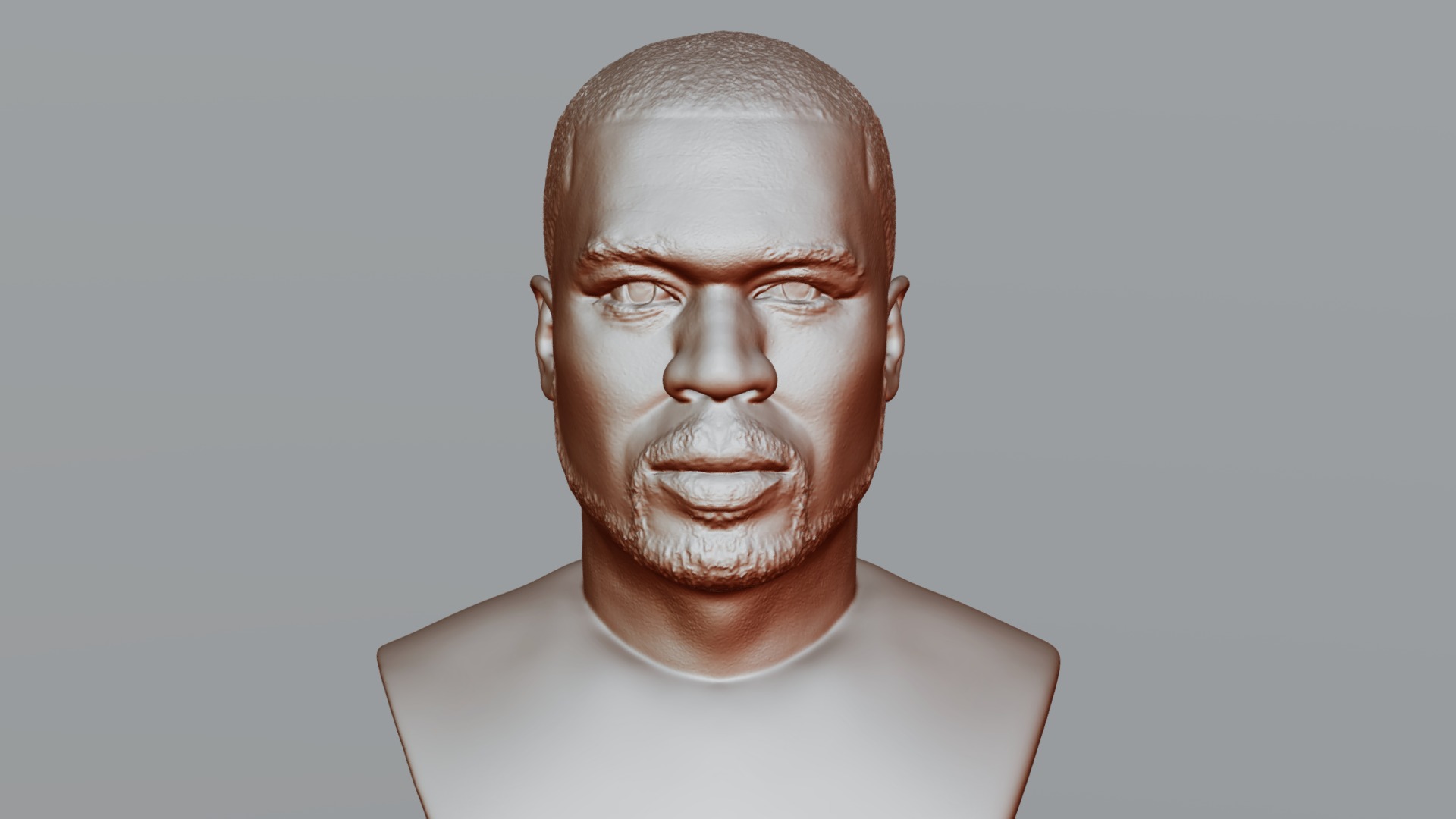 3D model 50 Cent bust for 3D printing - This is a 3D model of the 50 Cent bust for 3D printing. The 3D model is about a man with a white shirt.