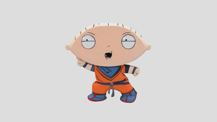 Stewie Griffin in Goku Costume 3D Model 3D Model
