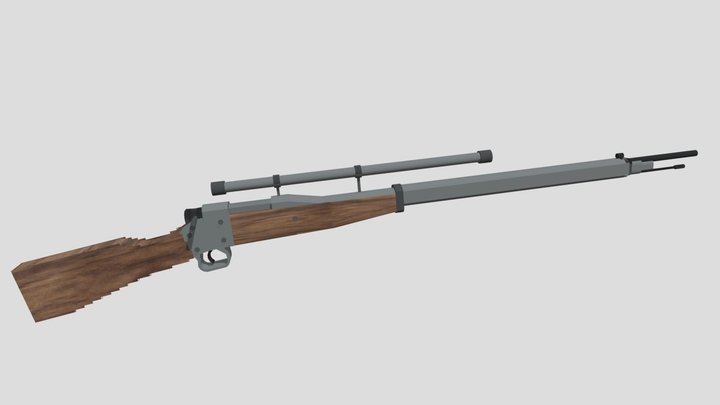 Wild Western Sniper Rifle 3D Model
