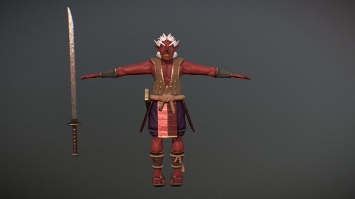 Tengu Low-Poly (T-pose) 3D Model