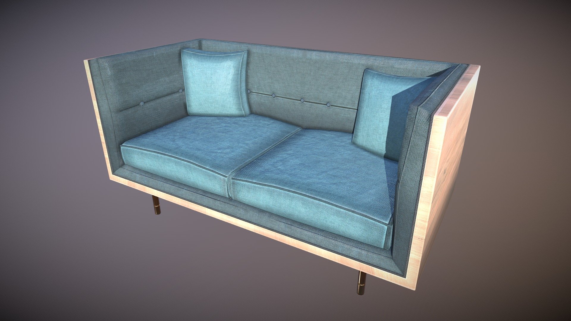 Minimal Modern Loveseat 3D model by Juggernaut Games