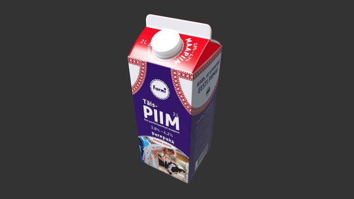 Farmi milk carton (2 litres) 3D Model