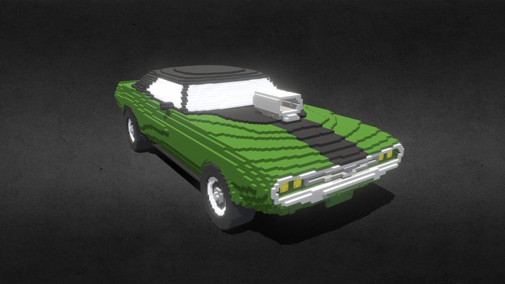 Dodge Challenger 1971 Voxel Art 3D Model