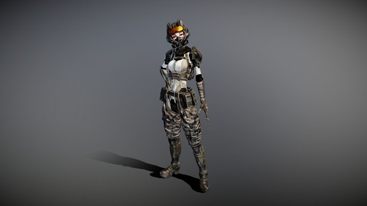 soldier_girl_02 3D Model