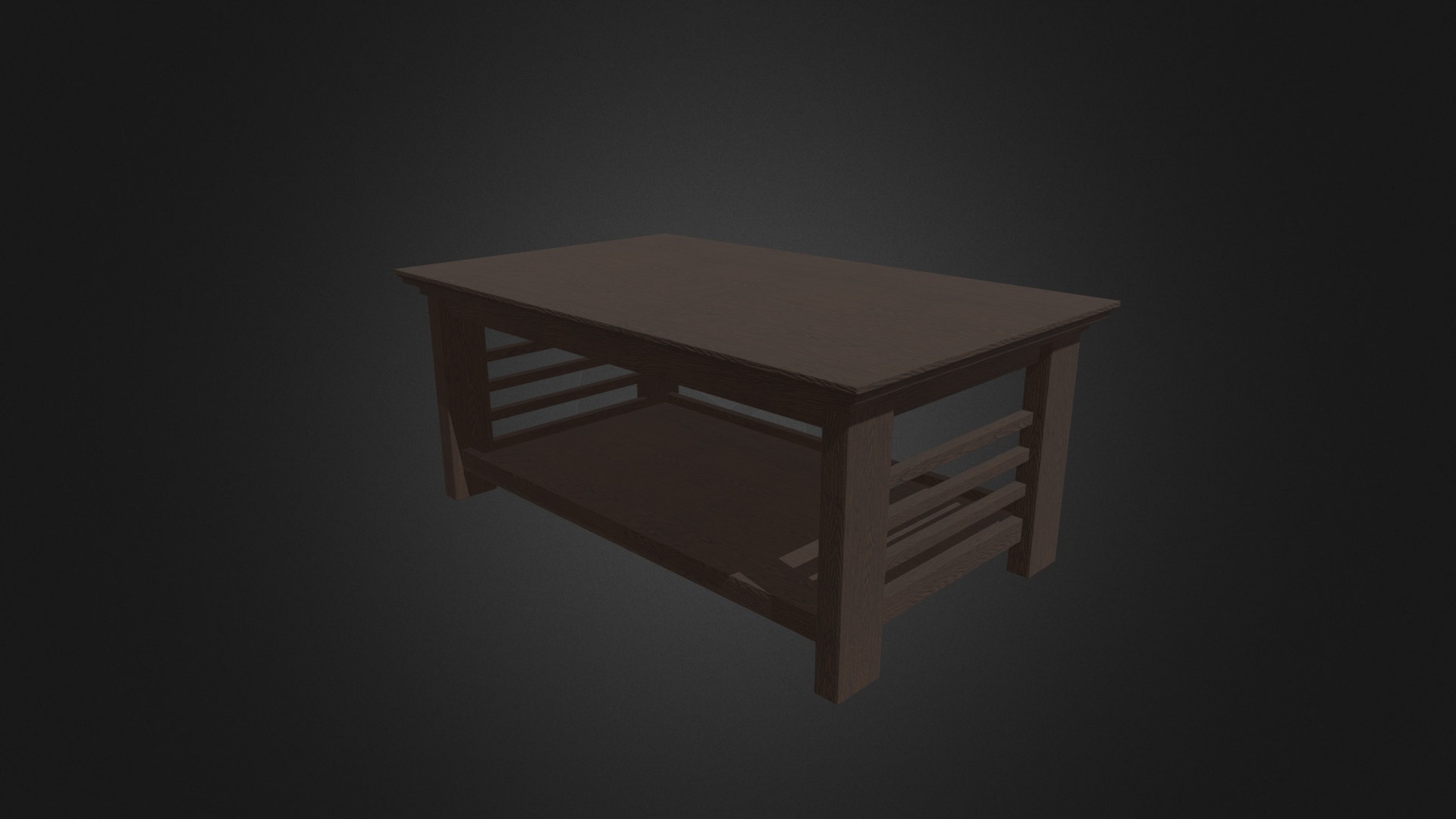 3D model Classical Wooden Coffee Table - This is a 3D model of the Classical Wooden Coffee Table. The 3D model is about a wooden table with a black background.