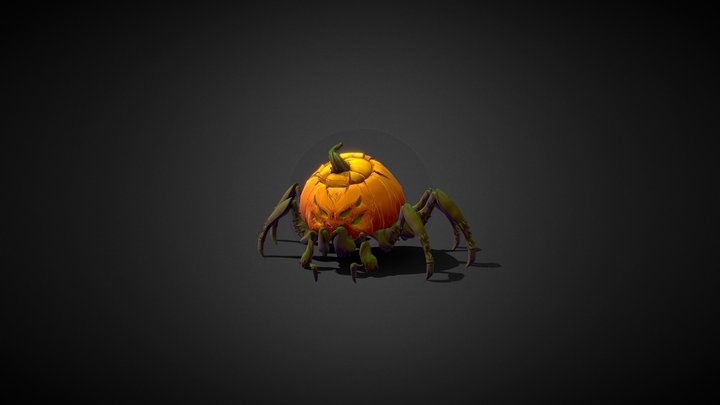 Pumpkin Spider Animation 3D Model