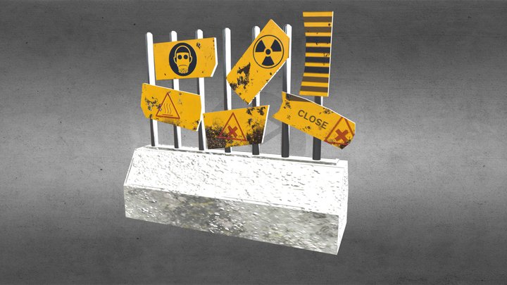 safety barier post apocalyptic 3D Model