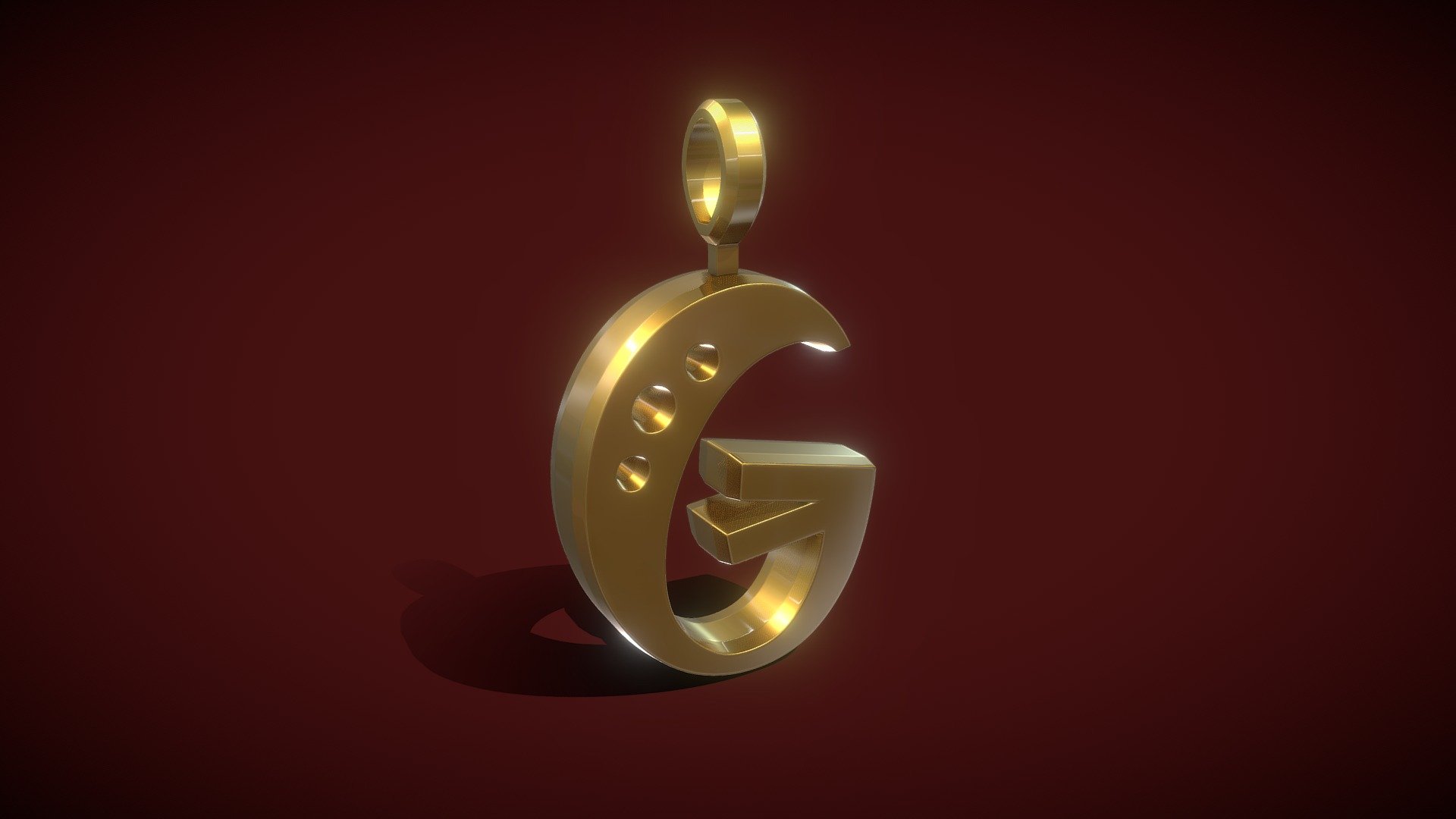 G Letter Pendant Gold Buy Royalty Free 3D model by Sandeep Choudhary