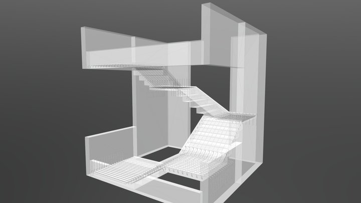 Detalhamento Escada - Concreto armado 3D Model