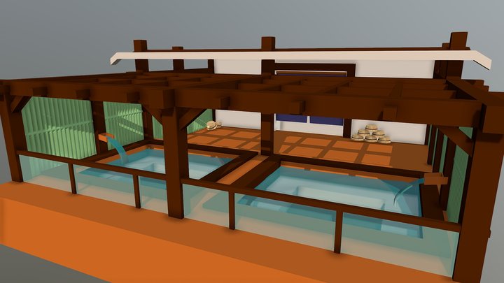 Anime Onsen 3D Model